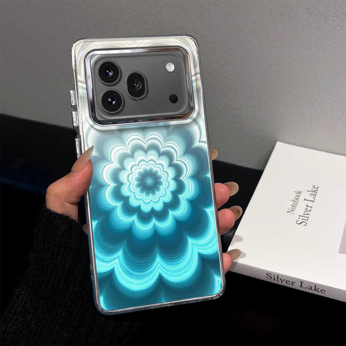 Case for HONOR 600 Pro Iridescent Gradient Floral Clear Case,Shockproof Camera Lens Protection HONOR 600 Pro синий