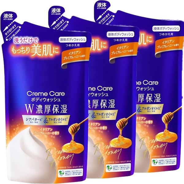 NIVEA Cream Care Body Wash Double Intensive Moisturizing Italian Premium Honey Scent Refill Pack 340ml x 3