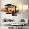 A Classical bus traveling on highway 5 Piece Wallpapers Art Canvas Print modern Poster Modular art painting Home Decor