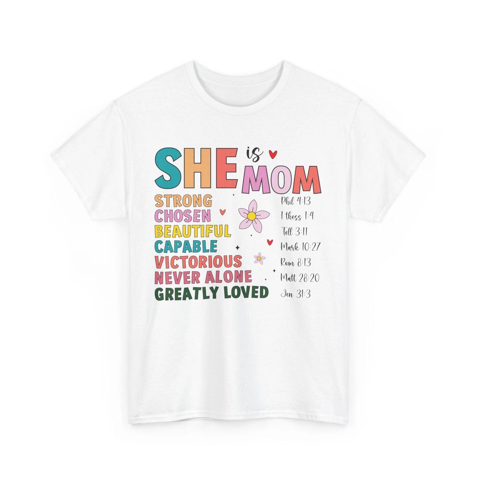 

Superhero Comics T-Shirt | She is Mom Tee | Flower Mom Life Shirt S