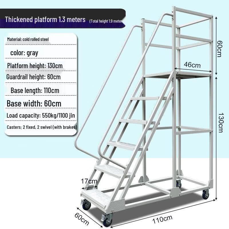 JINGGENG Heavy-Duty Mobile Working Platform Ladder