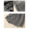 Summer women's cotton and linen plaid dress