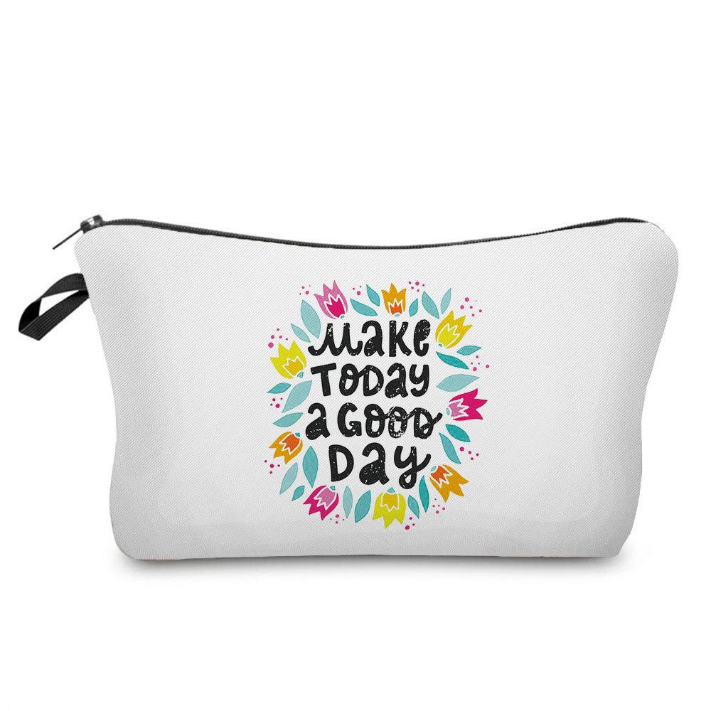 Women Flower Print Cosmetic Bag Toiletries Organize Travel Storage Case 6778