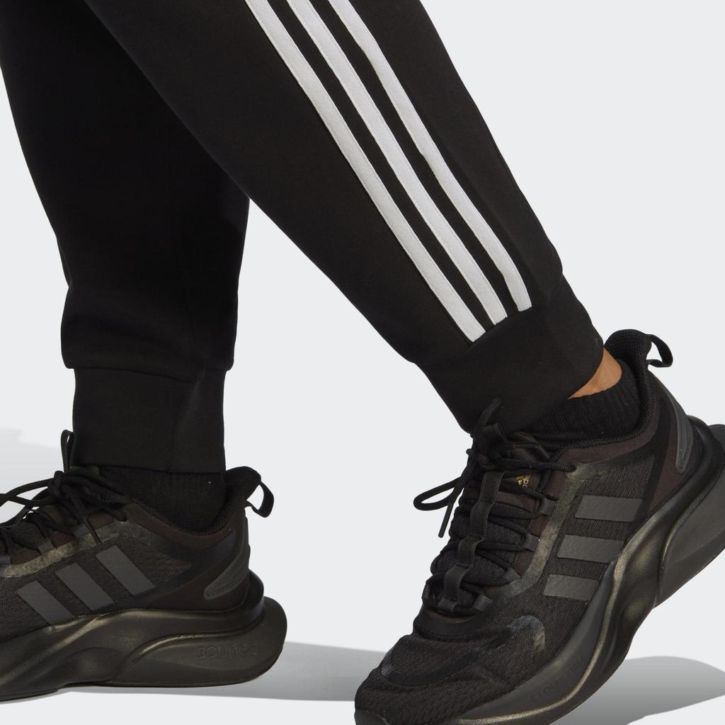 Adidas Plain Logo Badge Drawstring Tied Hem Sports Pants Women Bottoms Black HT4704