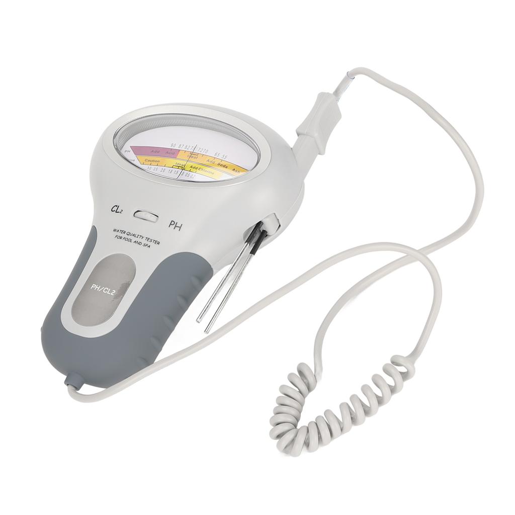 Water Chlorine and PH Meter Large Screen Battery Powered Portable Water Quality Tester with Probe for Swimming Pool Spa