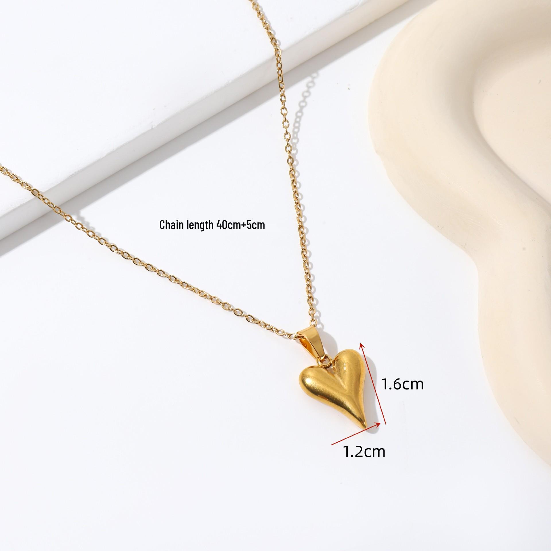 

Ожерелье с кулоном в виде сердца из нержавеющей стали с покрытием из 18-каратного золота