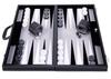 Backgammon 21 pouces - Jeu de société - Haute qualité - dés et jetons nacrés - gris noir et blanc