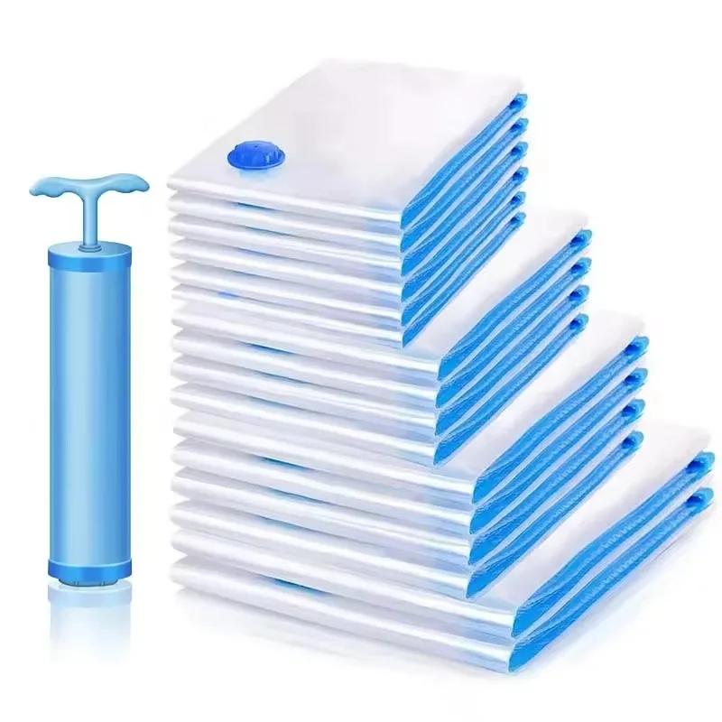 5PCS Vacuum Bag and Pump Cover for Clothes Storing Large Plastic Compression Empty Bag Travel Accessories Storage Container