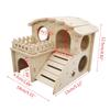 Hamster Wooden House Two Layers Cage for Play Hut Habitat Small Pets Hideout Toy for Dwarf Chinchilla Rat Hamster Hedgeh
