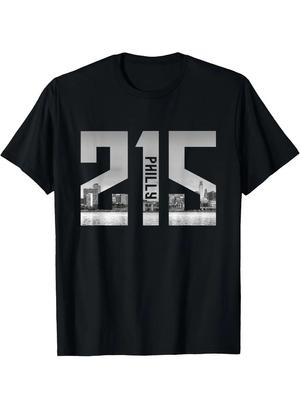 Vintage Philadelphia Philly 215 Vorwahl Skyline T-Shirt - Weiche, atmungsaktive Baumwolle