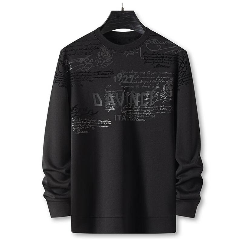 G.TENNA Men's Flocked Print Crewneck Sweatshirt D-HJ0229