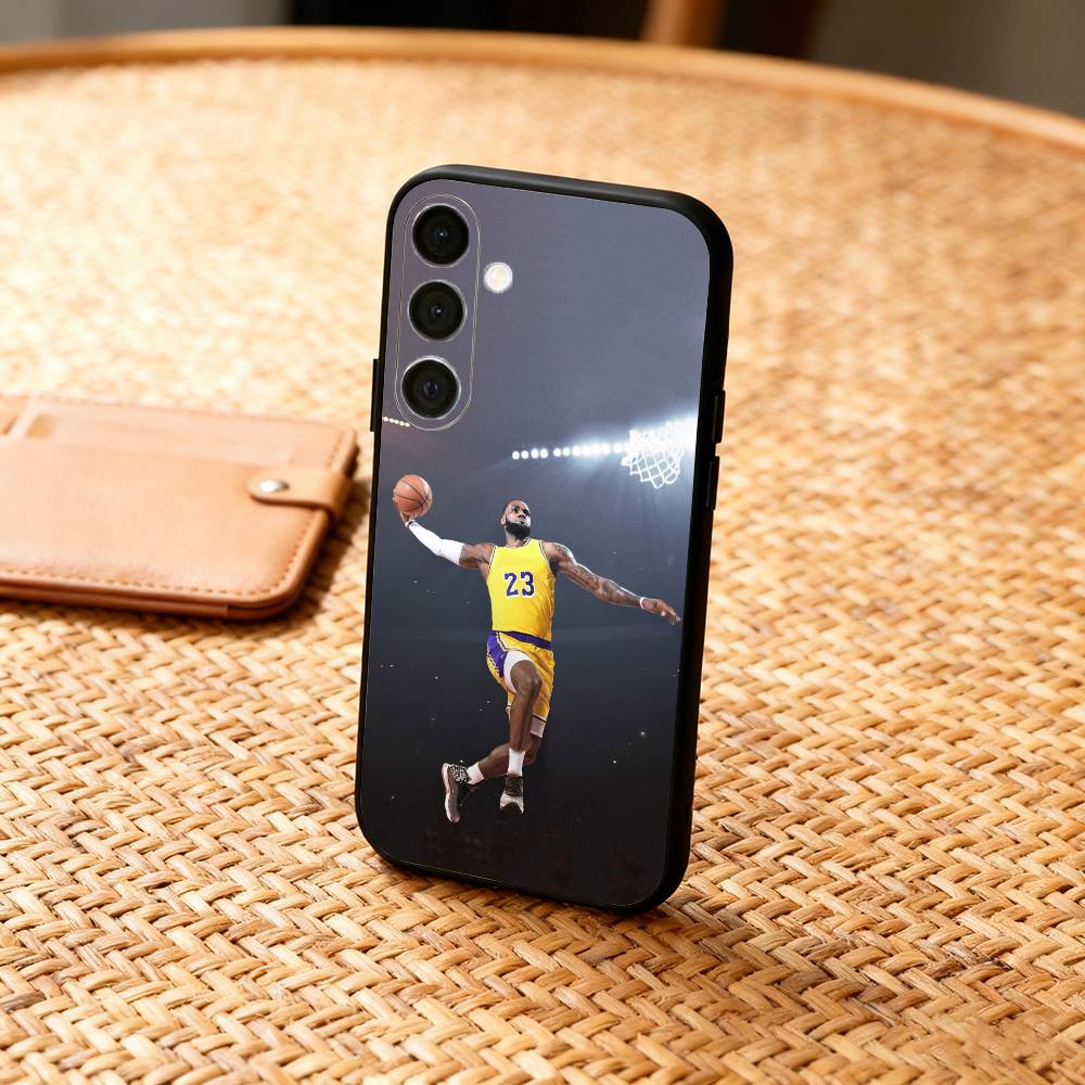 Basketball L-Lebron James 23 Phone Case For Samsung A73,A21s,A22,A31,A32,A52,A53,A71,A80,Soft Black Shell Samsung a52