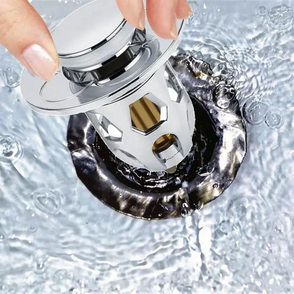 Pressing Type Filter Accessories Bounce Drain Plug 3 Color Drain Filter  Basin