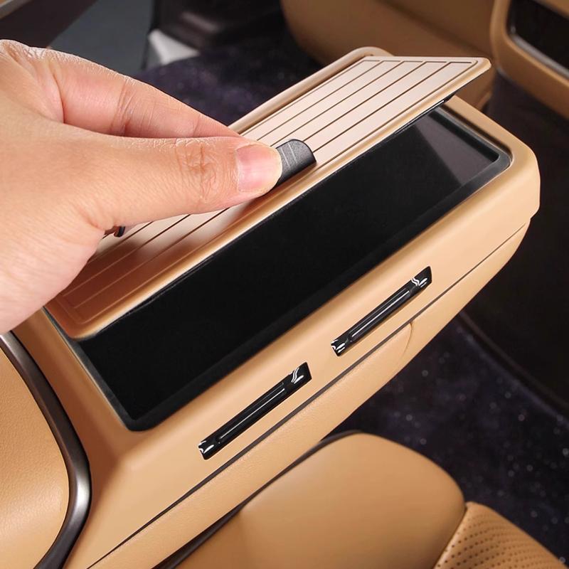 For DENZA D9 2024 2025 Pair Car Second Row Seat Armrest Screen Cover Protector Car Styling Middle Row Seat Screen Frame Cover