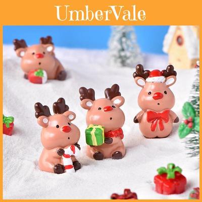 Charming Resin Christmas Reindeer Gift Box Diy Mini Landscape Decoration