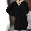 This Hottest Long Knit Sweater with a and Long A Relaxed Fit with a Touch of [xppe] Season's Trend! Women's V-neck Sleeves. Slimming, Quality.