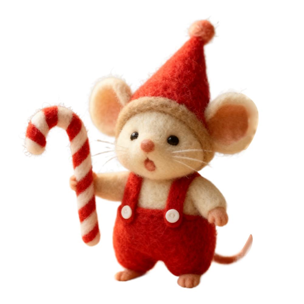8cm Handmade Felt Mouse Ornaments For Christmas, Festival Atmosphere Decoration Props, Cute, Fun, And Festive Gifts