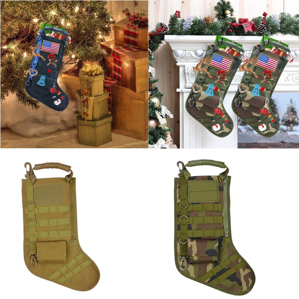 Christmas Theme Stocking Molle Military Christmas Stocking Desert, Christmas Stocking Tool Accessory Storage Bag Stocking