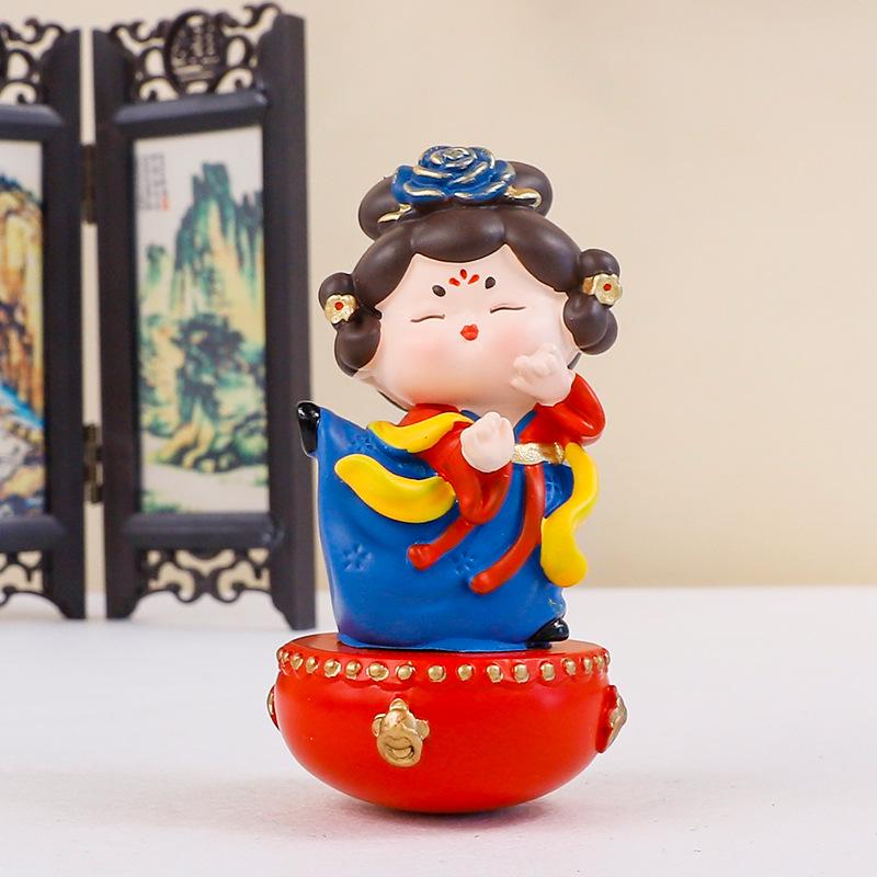 Creative Ancient Tang Lady Figurine: National Tide Style Desktop Ornament