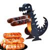 Смішні тримачі для хот-догів у вигляді динозаврів для гриля, підставка для барбекю, металева решітка для шашличних шампурів для пікніків на природі, сімейних посиденьок