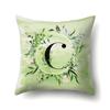 Polyester Pillowcase Car Decoration Small Fresh Green Leaves 26 English Letter Printing Pillow Cushion Cover
