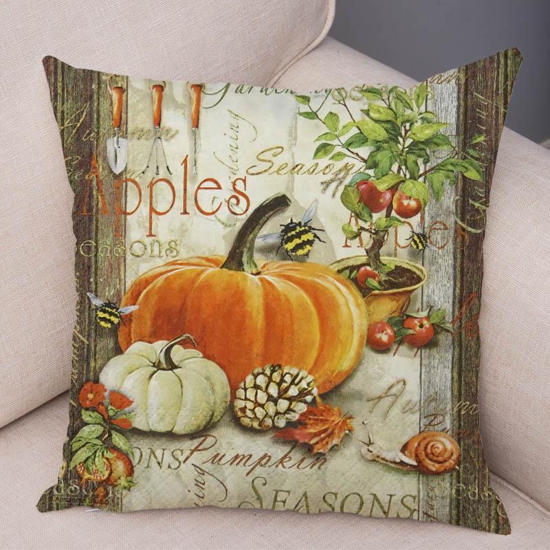 

Colorful Watercolor Pumpkin Pillow Case Super Soft Short Plush 45*45cm Decor Plant Cactus Cushion Cover for Car Sofa Pillowcase 45x45cm18x18Inch