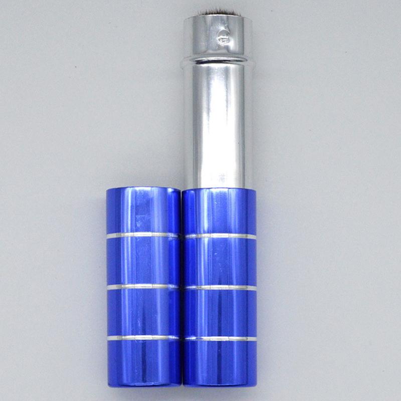 1 Stück Einziehbarer Pinsel Make-up Pinsel Puder Rouge Puderpinsel Mini Weiche Nylonhaare Multifunktional Tragbar Mit Metallgriff