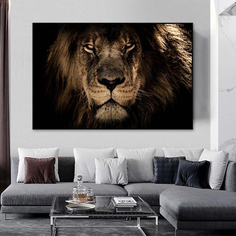Afrykańskie lwy obraz na płótnie Wall Art dzikie zwierzęta plakaty i druki Cuadros Lion zdjęcia do dekoracji salonu Mural