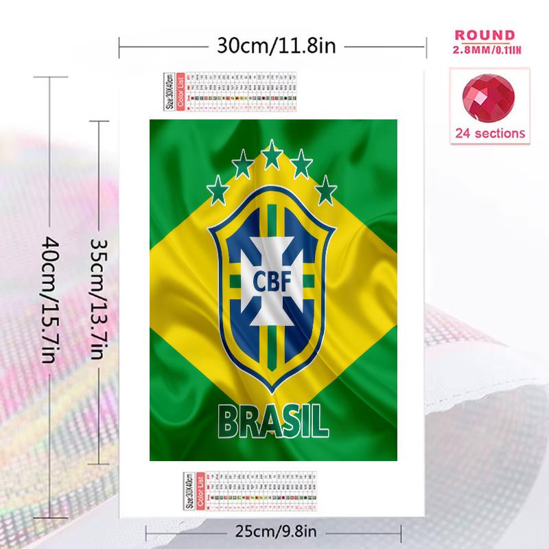 CBF Brasil Pattern 3pcs 100% Round Full Drill 5D DIY Diamond Painting Embroidery Cross Stitch Rhinestone Décor