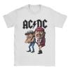 Erkek ACDC Tişörtleri Üstler Vintage Kısa Kollu Yuvarlak Yaka Tişörtler Büyük Beden Tişört