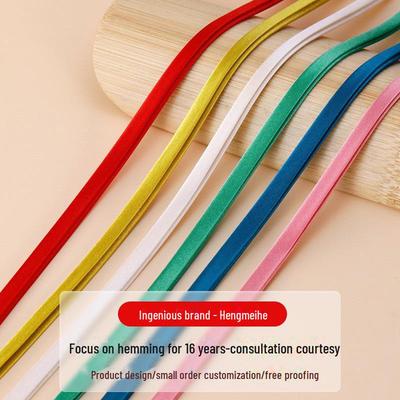 Hengmeihe Satin Cheongsam Piping Ribbon - 0.6cm Non-Iron Hemming Trim for Clothing Accessories