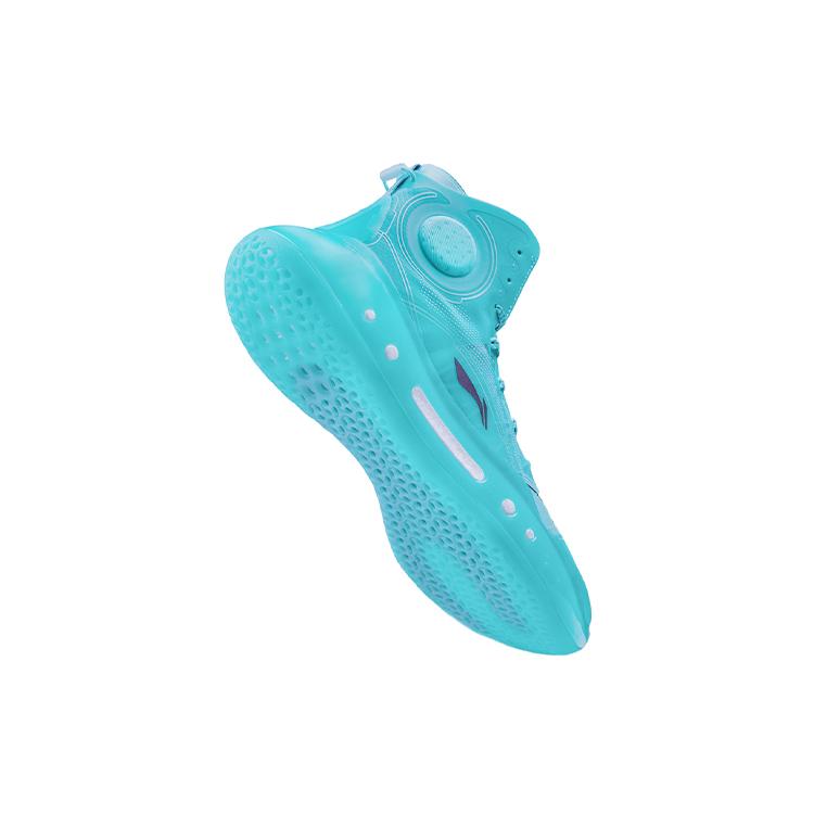 Li Ning YuShuai 14 Boom Basketball Shoes Men's High Top Jadeite Blue ABAQ033-4
