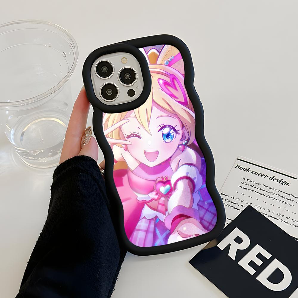 Sakura Uta Cure Idol Wavy Edge TPU Mobile Phone Case for iPhone 17 16 15 14 13 12 11 Air Pro Max Plus Colorful Cover
