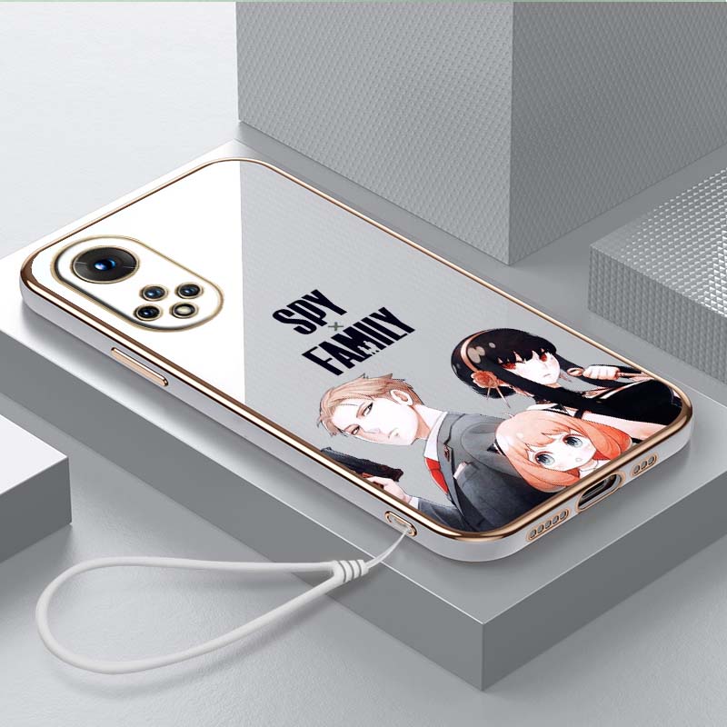 

Роскошный чехол для телефона из ТПУ с ремешком для Huawei Y6P Y7 Y9 Prime 2019 Y9S Honor 70 90 Lite X7A X9A 5G, чехлы A34 Spy X Family, аниме-чехол