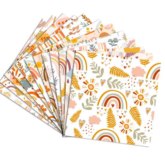 12 Feuilles Papier à Motifs De Noël - 15x15 Cm - Simple Face - Pour Scrapbooking, Cartes, Décoration - 4