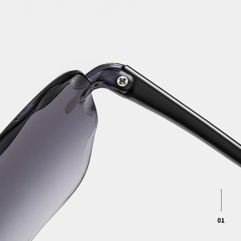 Lunettes de soleil vintage sans monture, non polarisées, verres dégradés, pour femmes, verres d'été tendance, sans monture