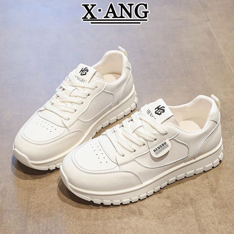 First Layer Cowhide Little White Shoes Women's Shoes Thick Baseplate Shoes Autumn New Versatile Casual Sports Shoes Single Shoes