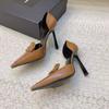 Fashion 2025 New Classic Sexy Black Women Side Open Pointy Toe High Heels Elegant Ladies Dress Stiletto Pumps Shoes Zapato De