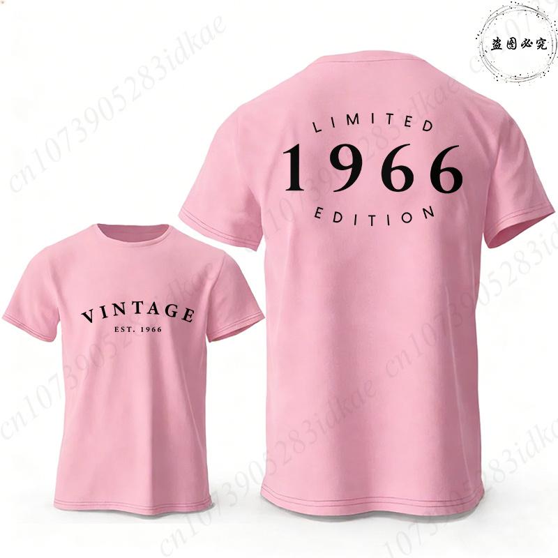 Vintage Est 1966 Limited Edition 60th Birthday Tees Mens Oversized O Neck Short Sleeve Tshirts Fashion Graphic Male Clothing