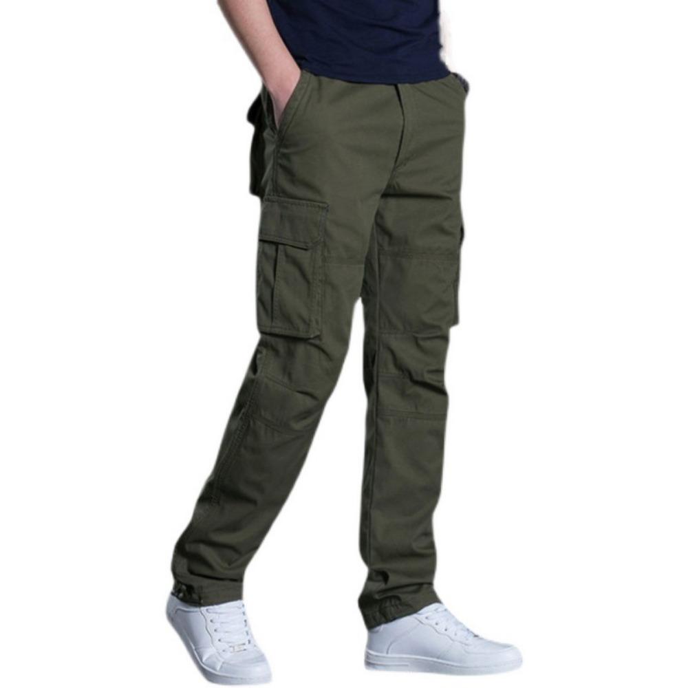 2025 Cotton Multi Flap Pockets Men's Straight Leg Cargo Pants Loose Casual Outdoor Pants Men's Work Pants for Hiking Tactical