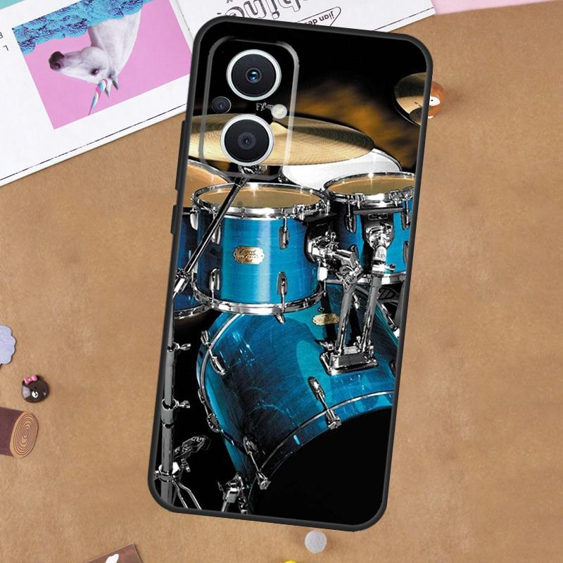 Musical Instrument Drum For OPPO Reno 11F 12F 13F 14F 10 11 12 13 14 Pro 7 8 Lite 8T OPPO Find X5 X6 X8 X9 Pro Case