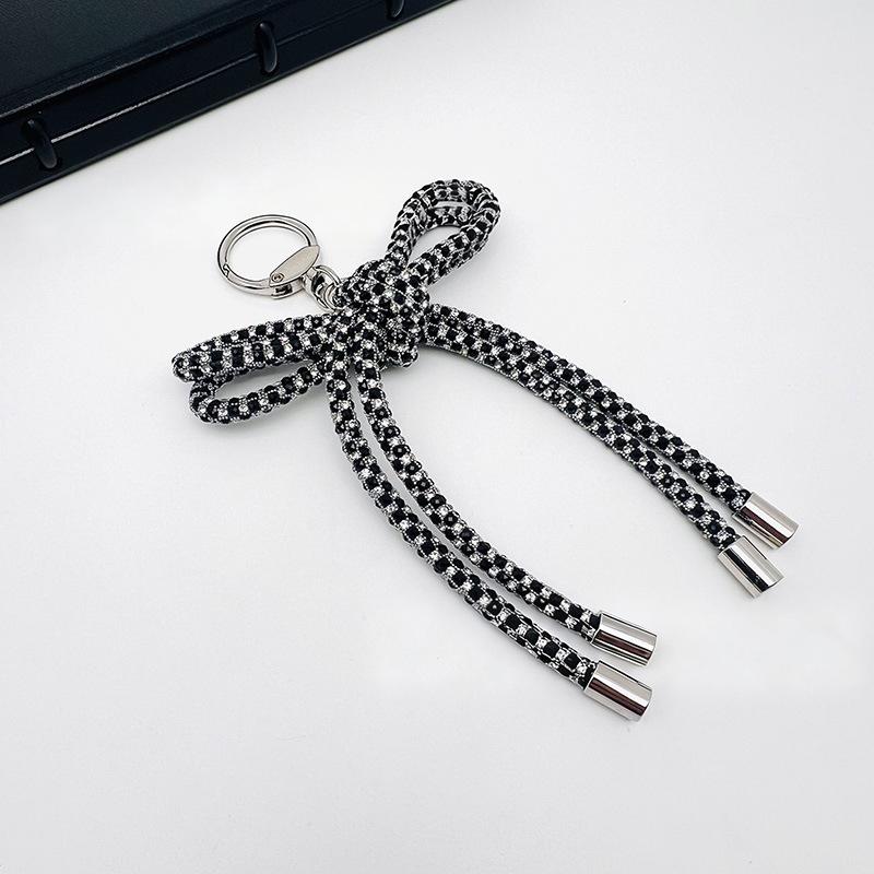 Handmade Butterfly Knot Flash Mobile Phone Pendant Bag Accessory Elegant Personality Style Keychain Decoration