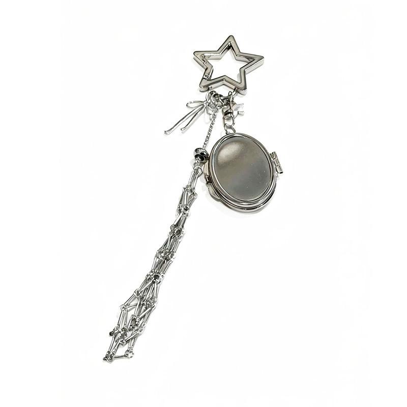 1pc Key Chain Charm Bag Accessories Net Pocket Interchangeable Stainless Steel Lip Balm Bag Keychain Lipstick Bag