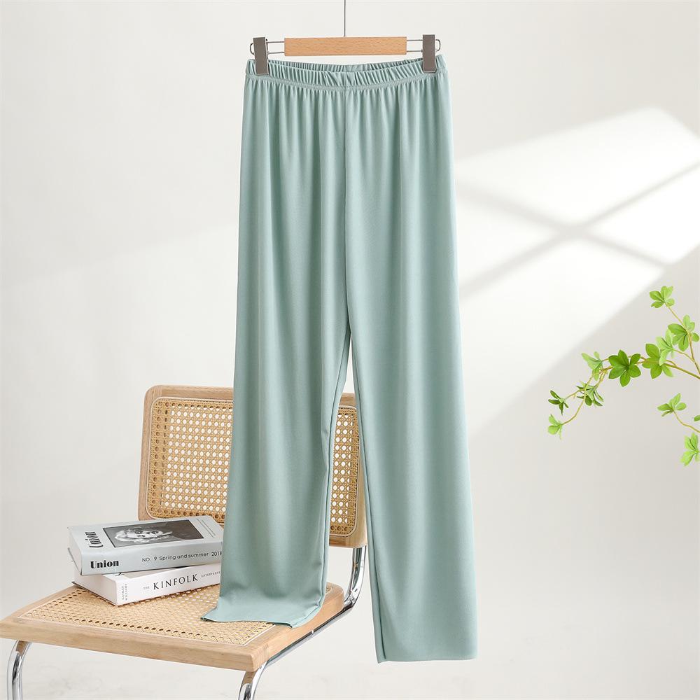 

Женские летние пижамные брюки Ice Silk с широкими штанинами — свободные, легкие штаны для йоги L