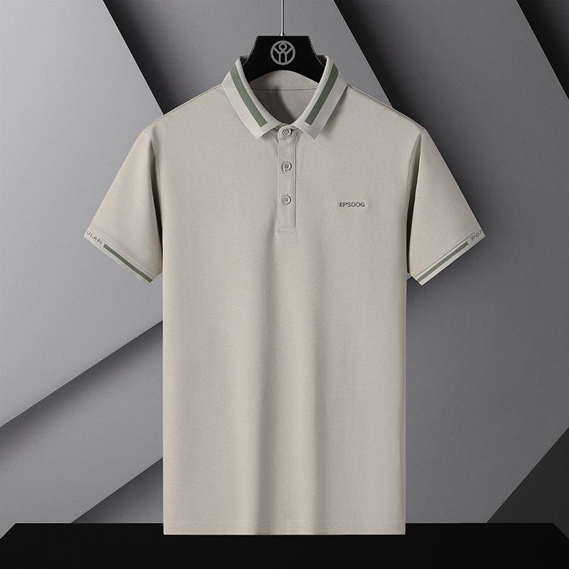 Erkek Yaz Polo Gömlek T-Shirt Iş Rahat Nefes Tee Düz Renk Gevşek Rahat Yaka Kısa Kollu Gömlek