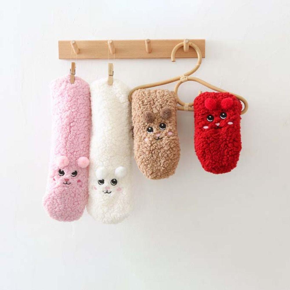 Șosete de podea de pluș, șosete de dormit cu desene animate, șosete termice moi și groase, cadouri