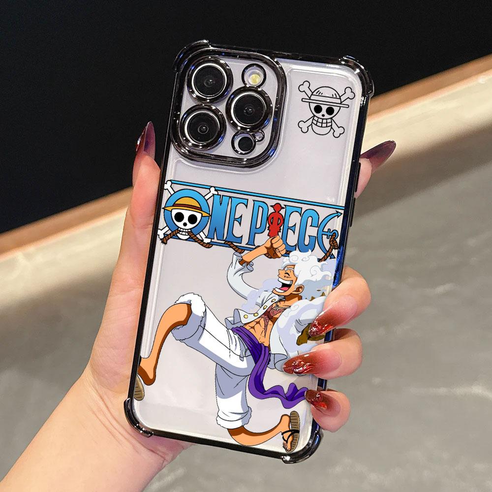 Anime Cool LuffyS ZoroS Ones Pieces Plating Phone Case For iPhone 17 17e 16e 16 15 14 13 12 11 Pro Max Mini Air Plus Anti-Fall