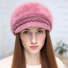 Fashion Winter Thickened Keep Warm Knitted Korean Rabbit Hair Hat Women Ear Protection Versatile Duck Tongue Hat Thickened Warm Knitted Hat