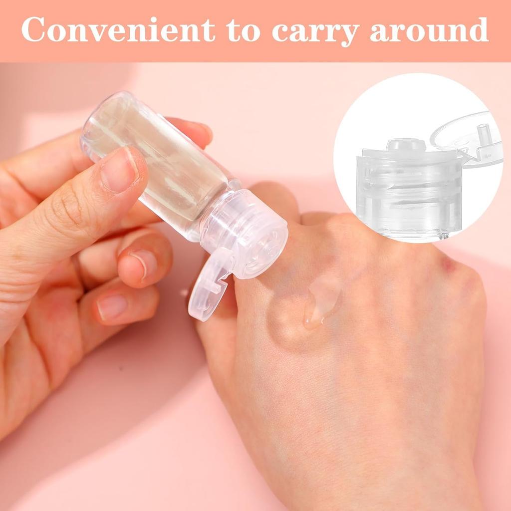 Travel Small 10ml Plastic with for Essential and 10-Pack Bottles, Containers, Clear/Colorless, Butterfly-Shaped Caps, Lotion, Oils, More. (LIMUNJIZ)