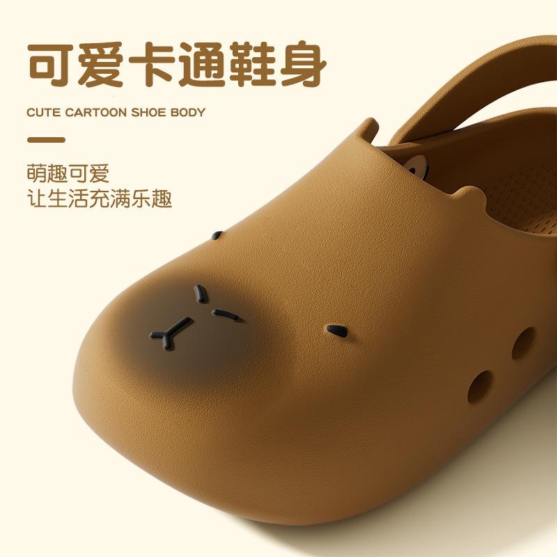 Cute Slippers Women's New Summer Outer Wear Hole Shoes Beach Anti-collision Bag Head Half Slippers Women